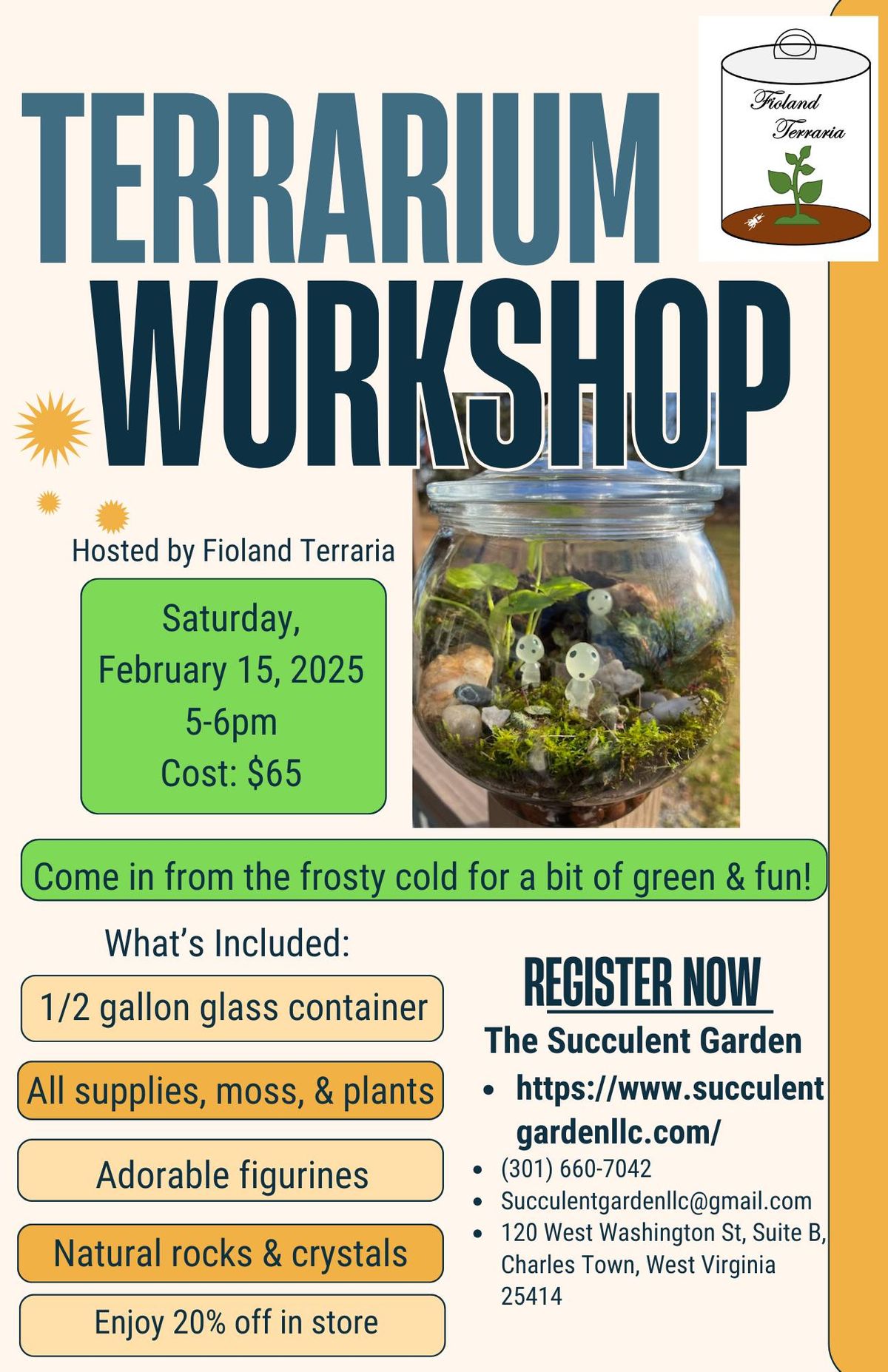 Terrarium Workshop - February 15th  