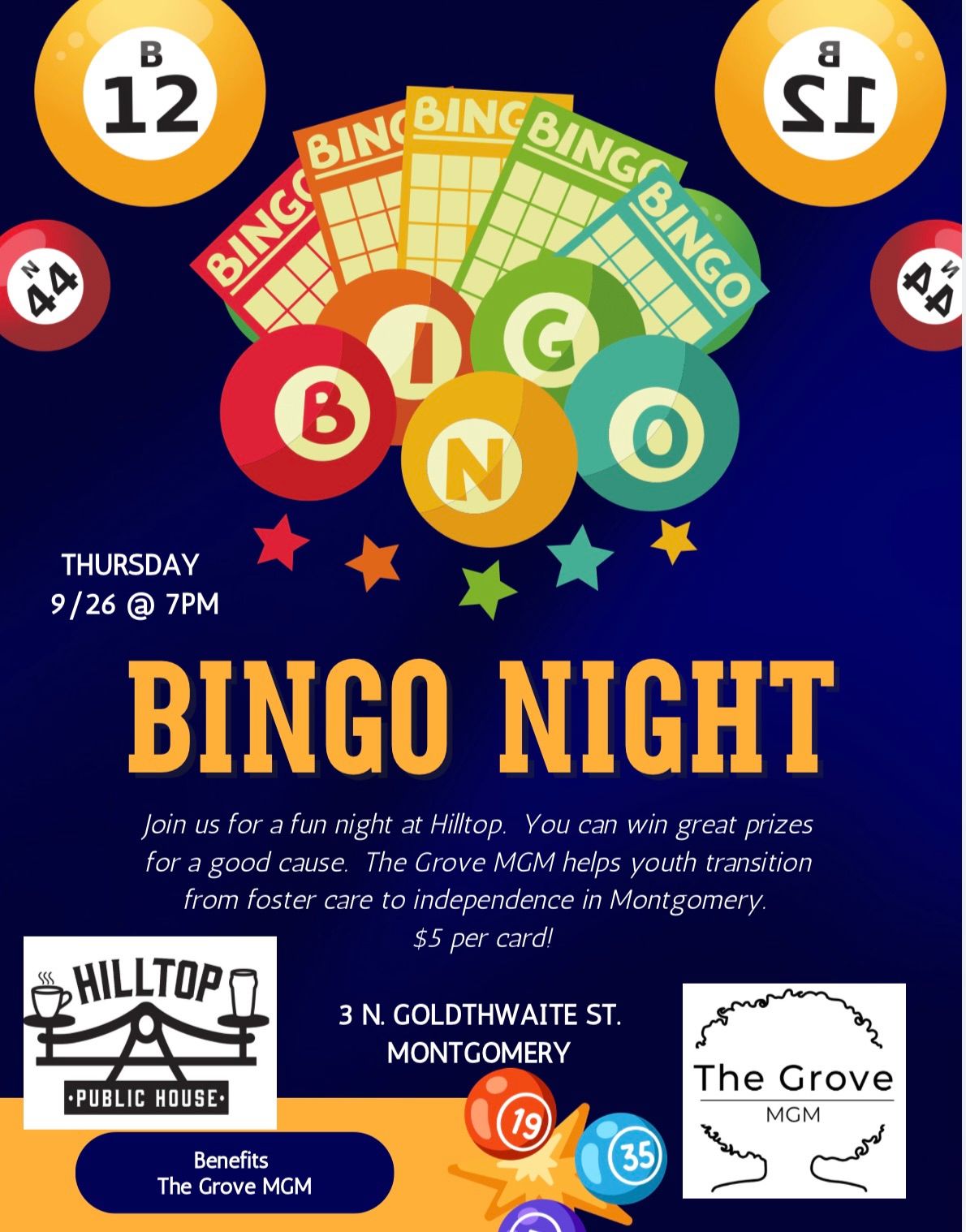 Grove Bingo Night at Hilltop