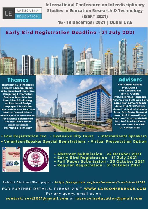 International Conference on Interdisciplinary Studies in Education Research and Technology 2021