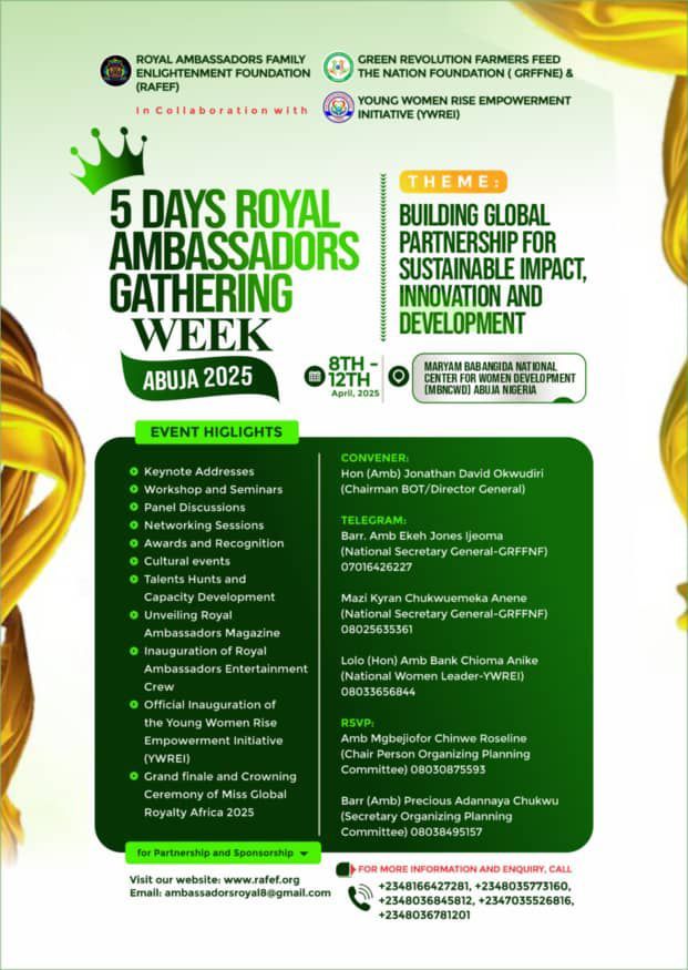 5 Day Royal Ambassadors Gathering Week Abuja 2025