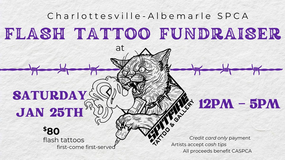 CASPCA X Spitfire Tattoo Flash Tattoo Fundraiser