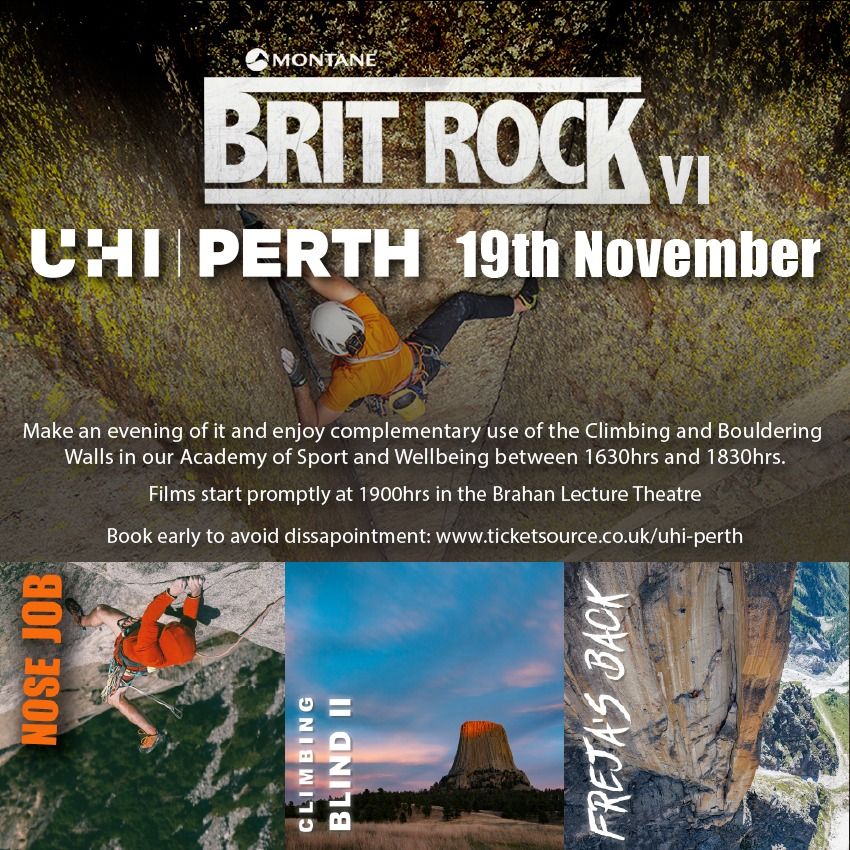 Britrock Film Tour 2024 - UHI Perth Climb & Film night