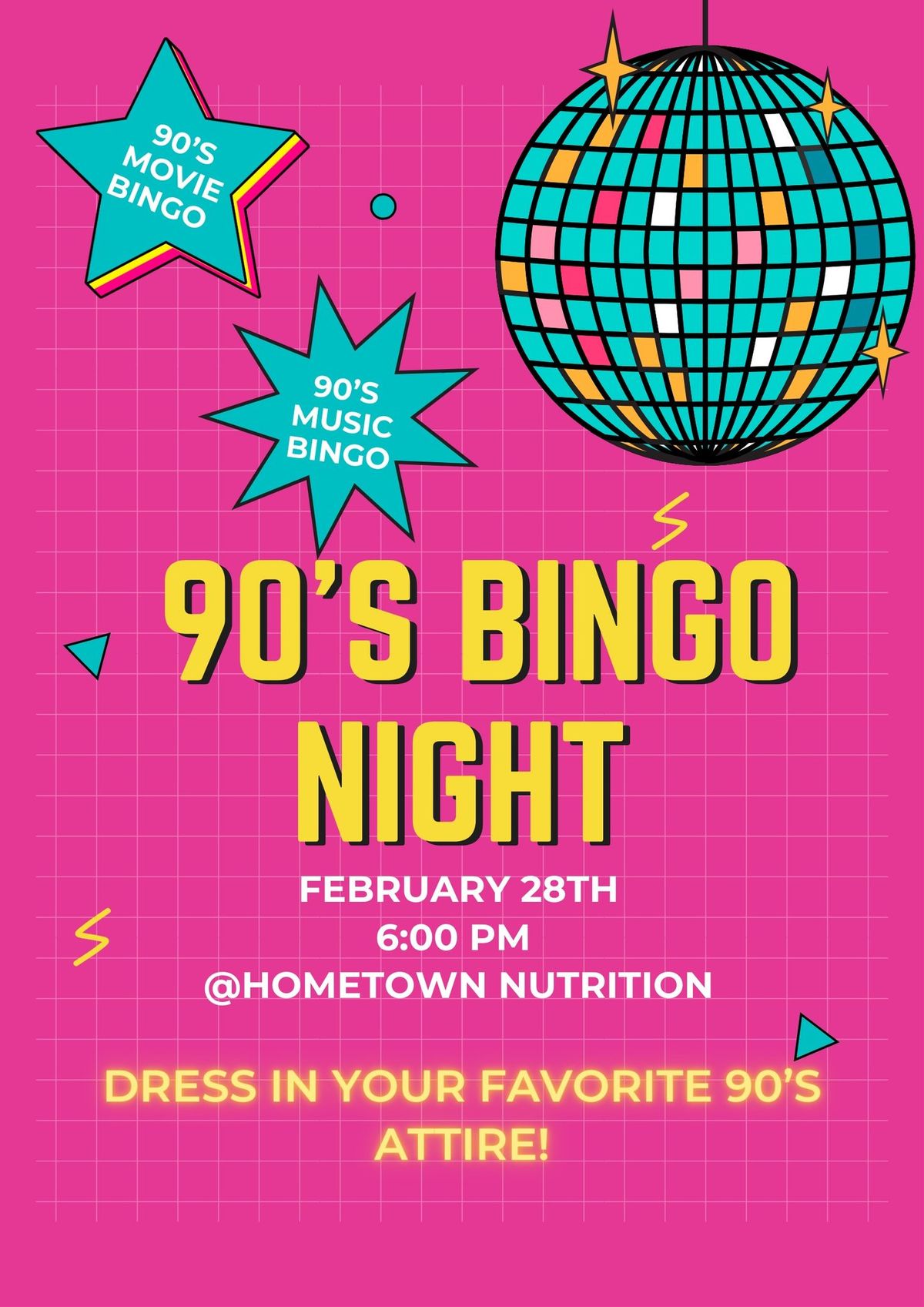 90\u2019s BINGO night !!!!!! 