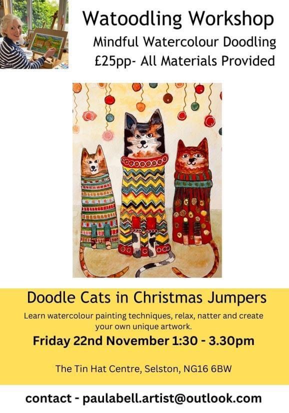 Doodle Cats in Christmas Jumpers.