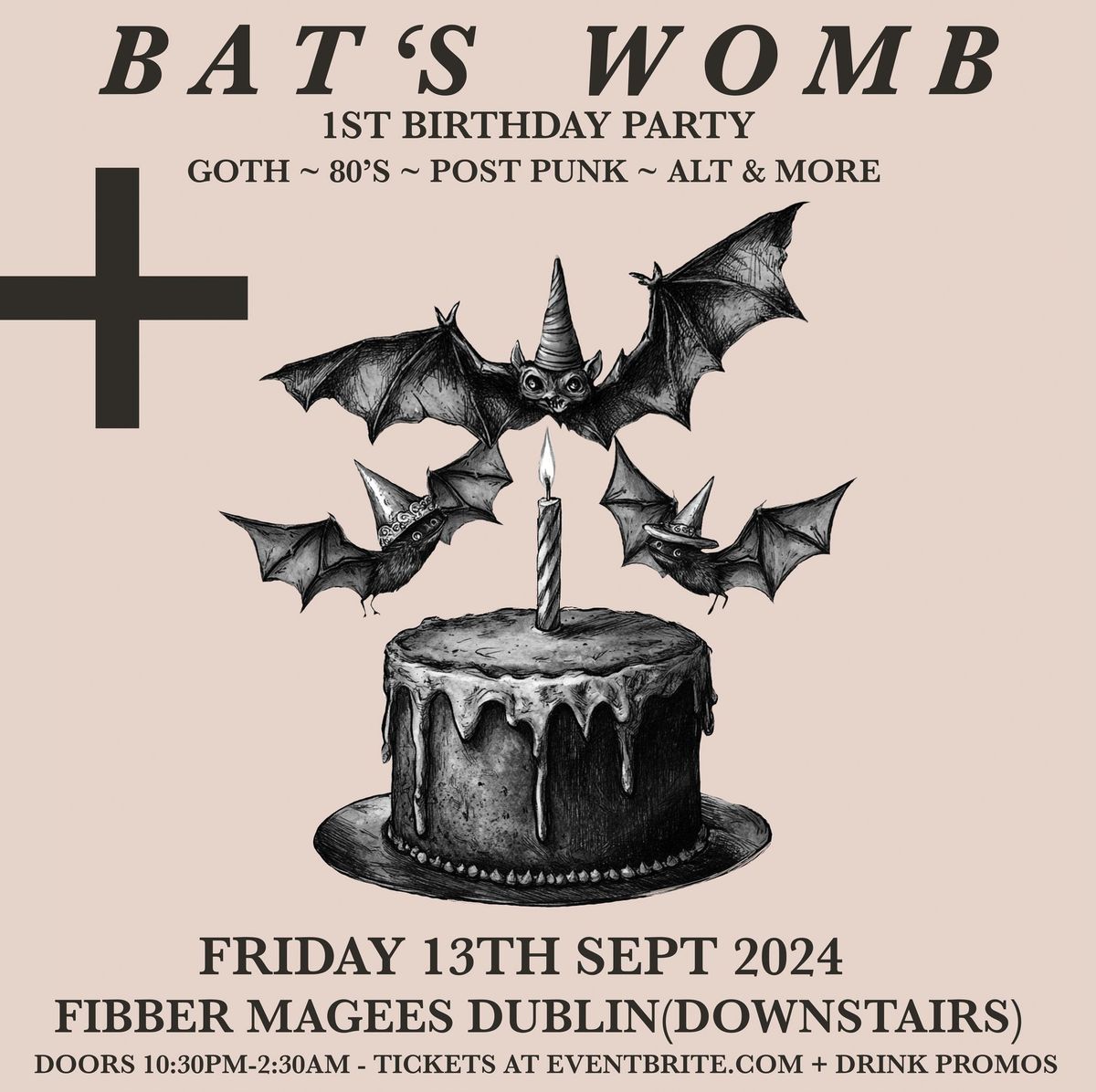 Bat\u2019s Womb  ~ Goth Club Night at Fibber Magees Dublin (downstairs) 13\/9\/24