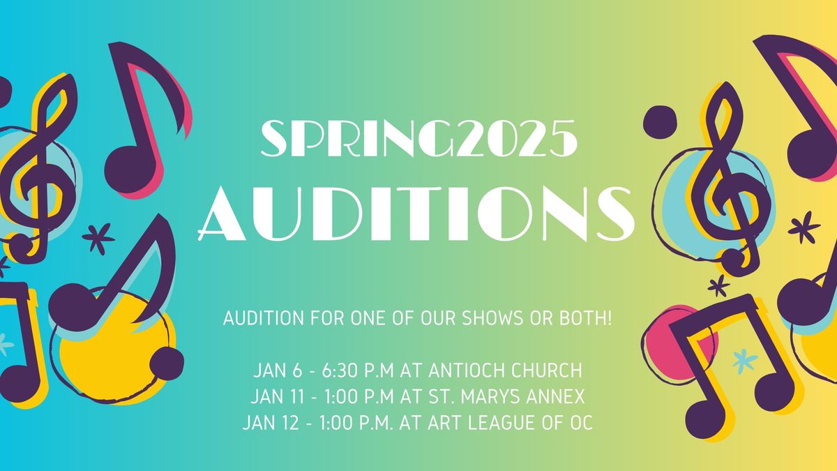 Spring Auditions: The Altos and My Curiosity (update: snow date announcement)