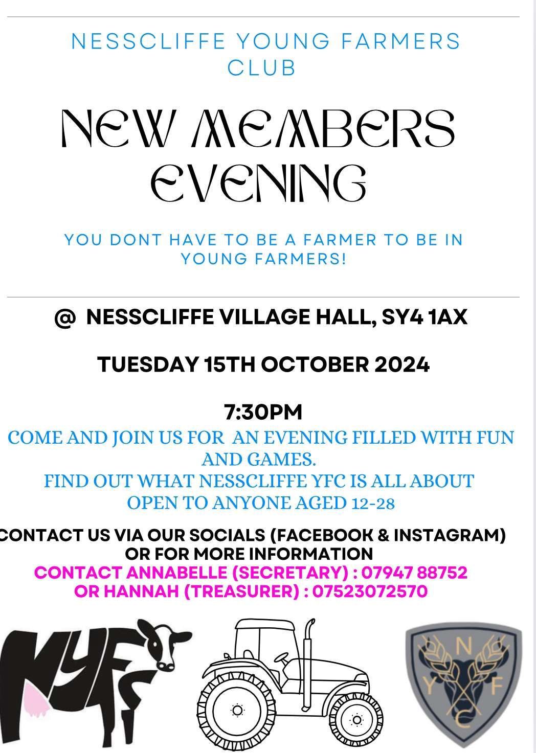 NESSCLIFFE YFC NEW MEMBERS EVENING