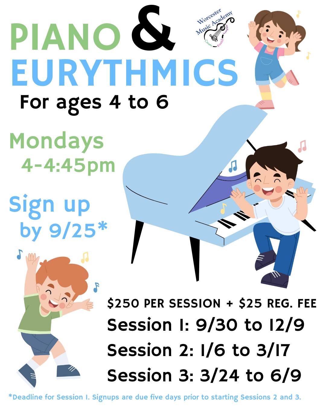 Group Piano Class for Ages 4 to 6: Session 1