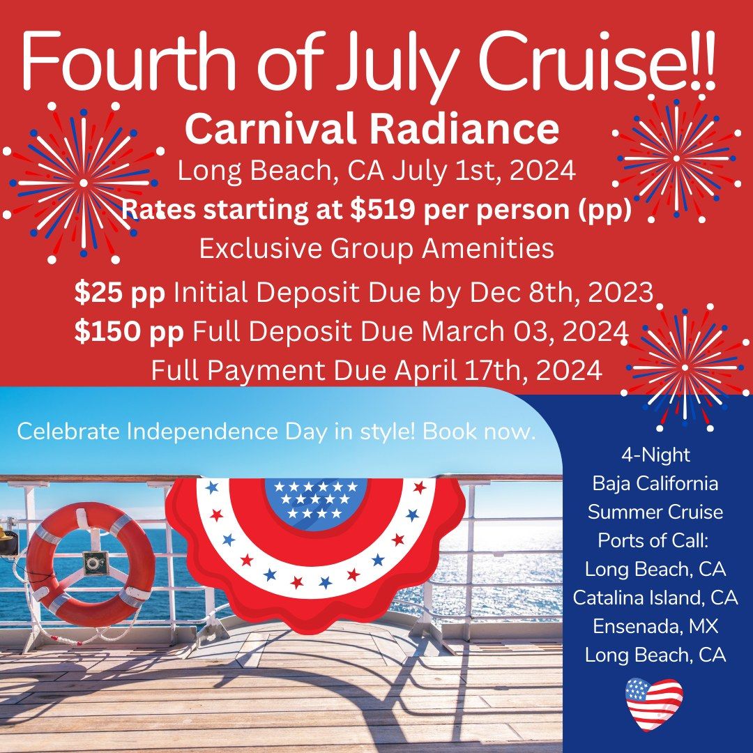 Carnival Radiance Fourth Of July Cruise 2024\/2025 