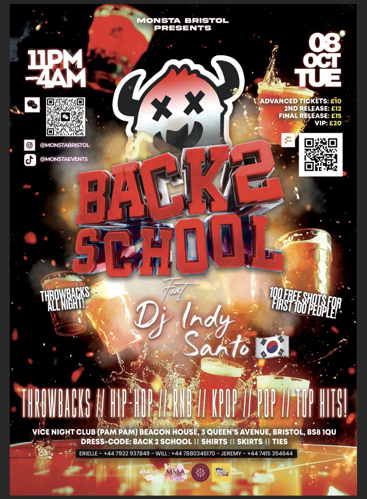 Monsta Bristol 'Back2SKool' Party @ Vice Night Club