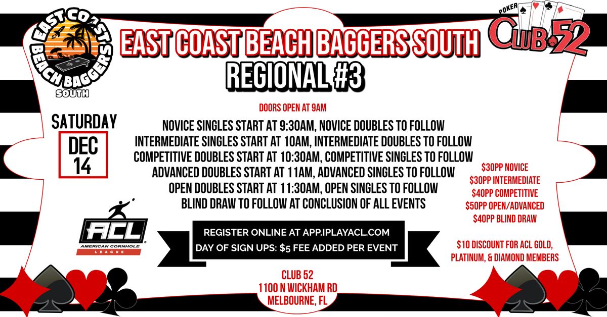 East Coast Beach Baggers South - Regional #3 at Club 52