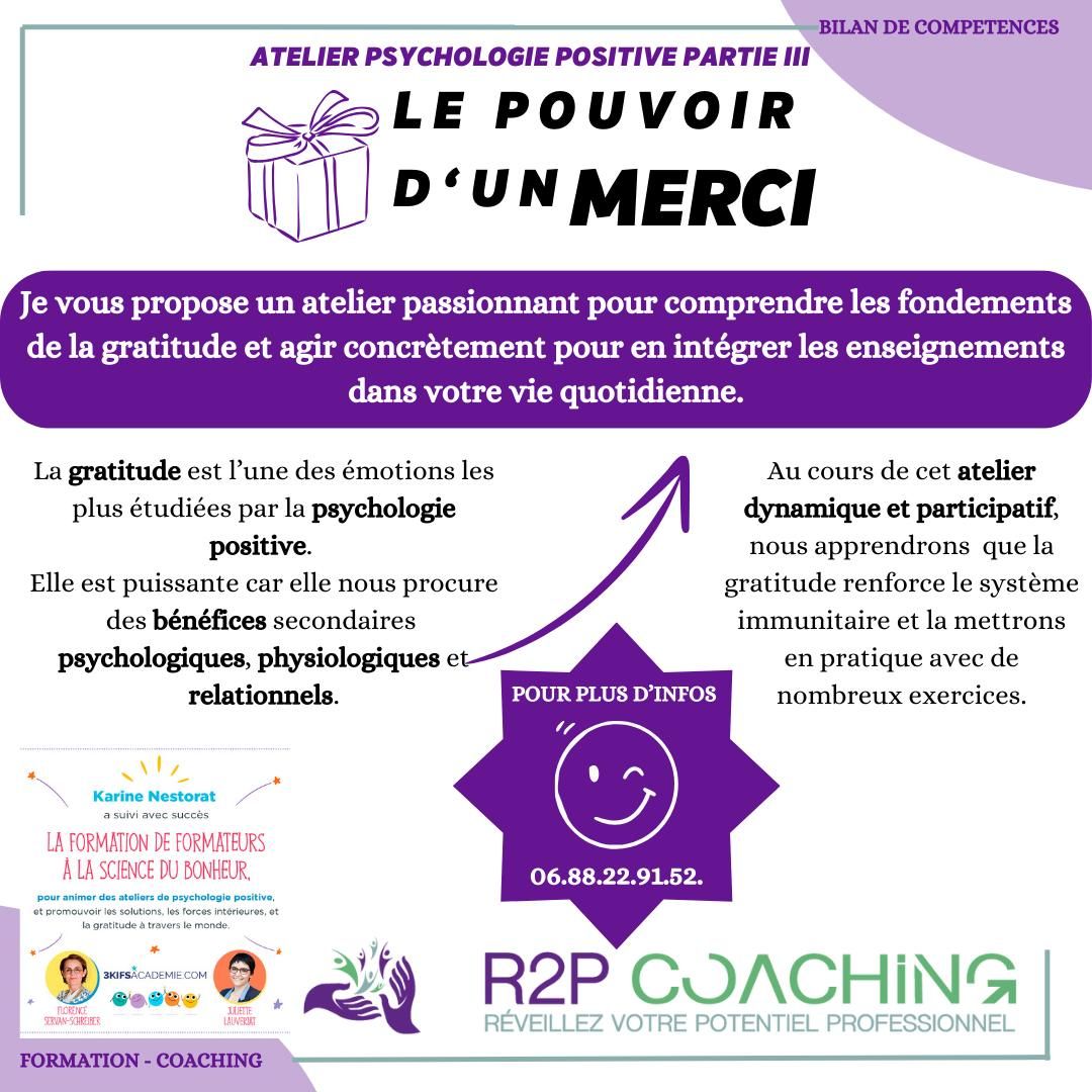 Atelier de psychologie positive : le pouvoir d'un merci