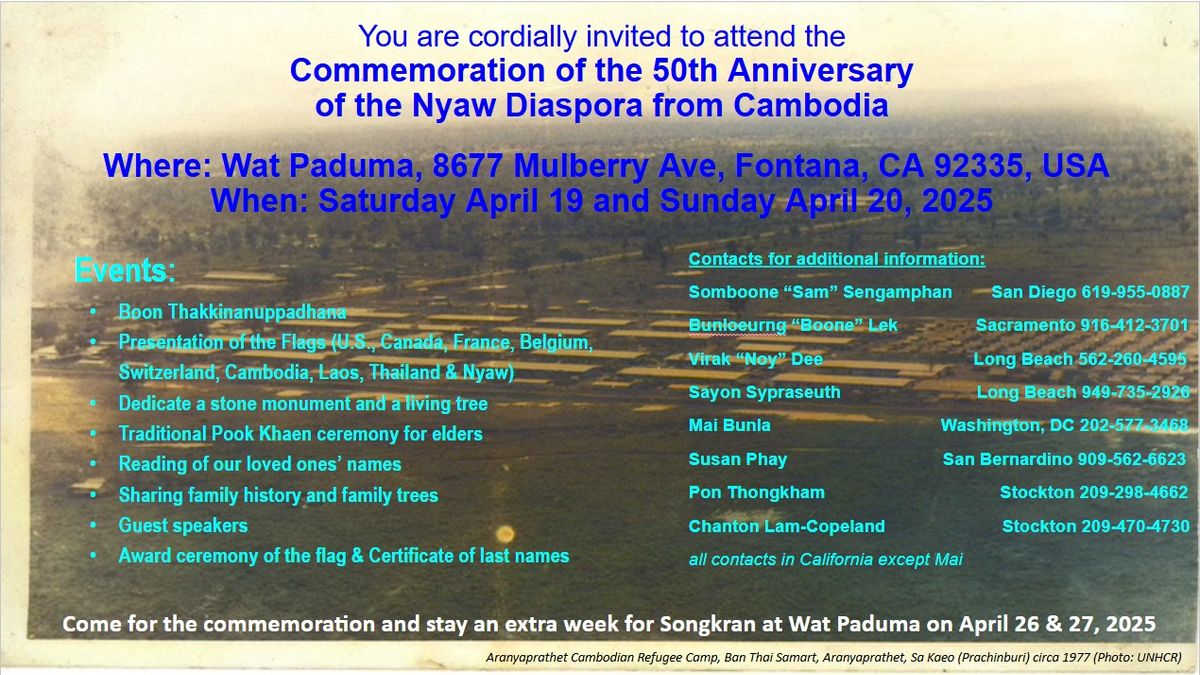 Commemoration of the 50th Anniversary of the Nyaw Diaspora from Cambodia