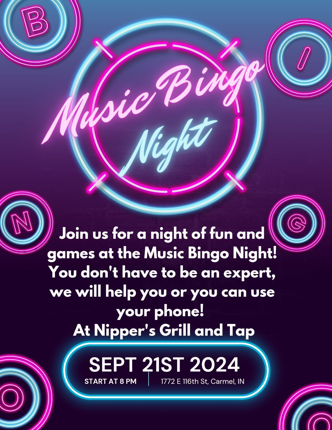 Music Bingo and Karaoke Night 