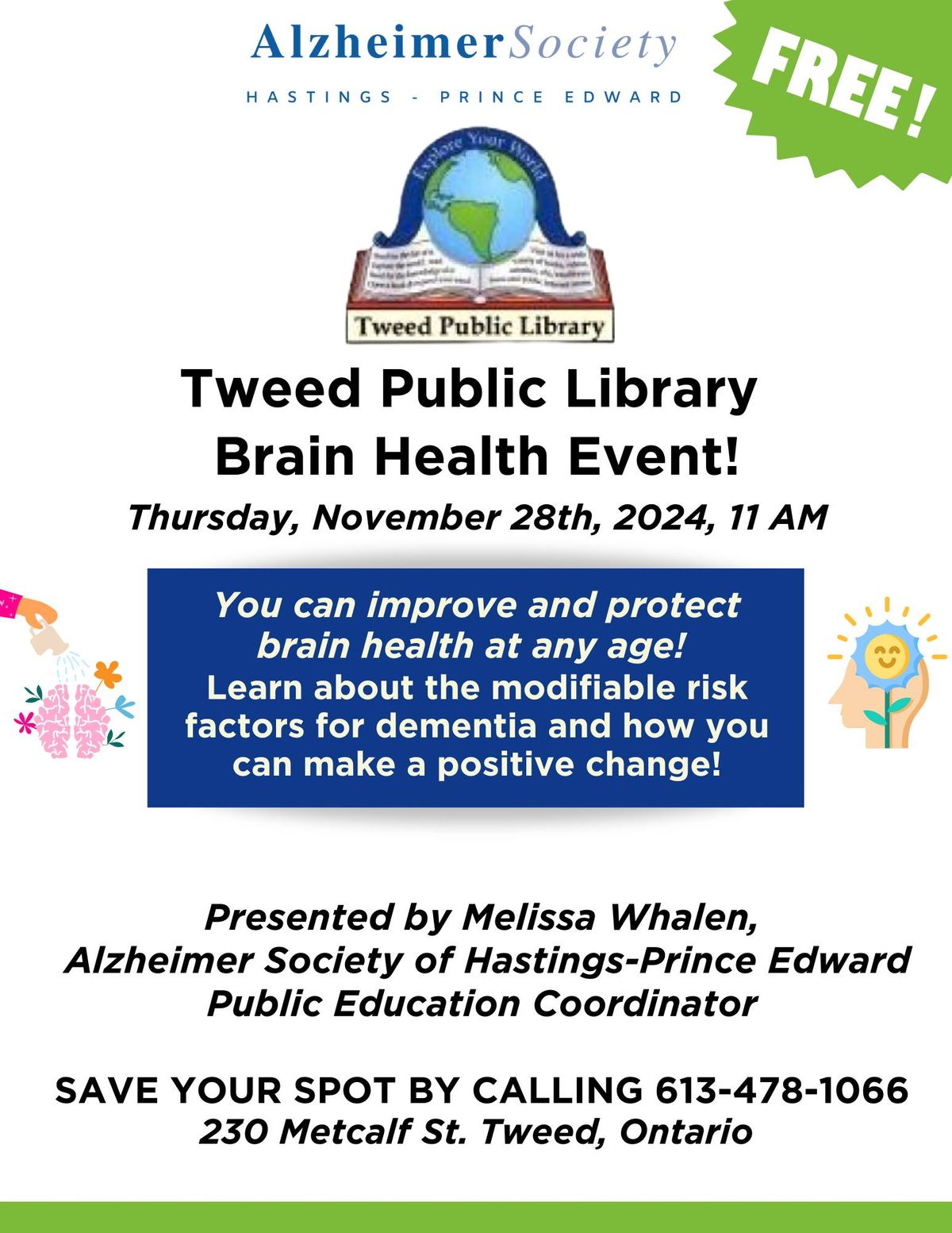 Tweed Public Library Brain Health Event