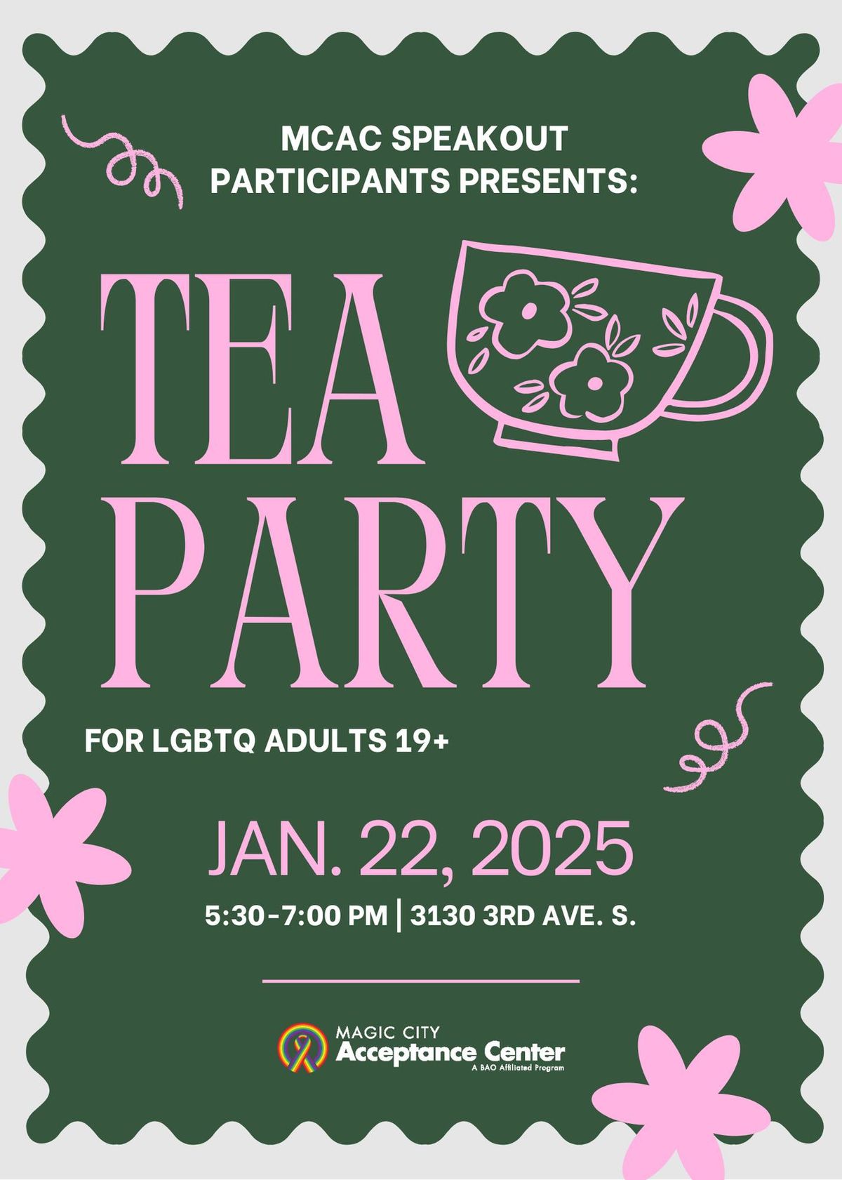 SpeakOUT Tea Party for LGBTQ Adults 19+