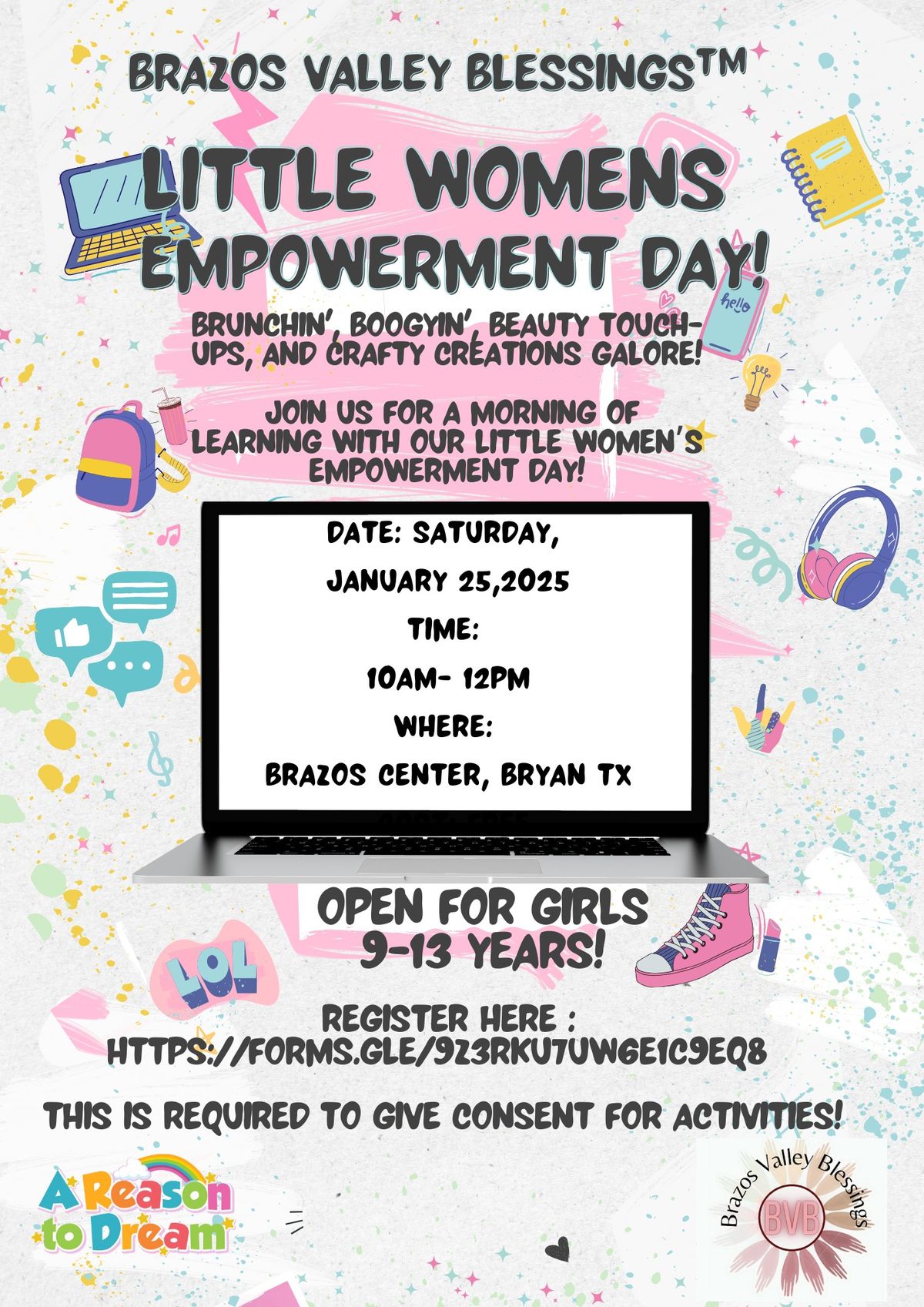 Little Women's Empowerment Day Hosted by Brazos Valley Blessings & A Reason to Dream!