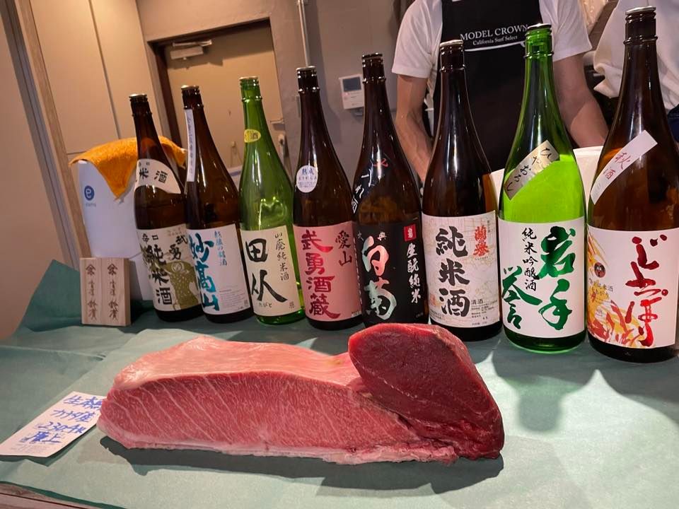 Seafood dinner and sake by Toyosu fish market expert Mikami san, Sake