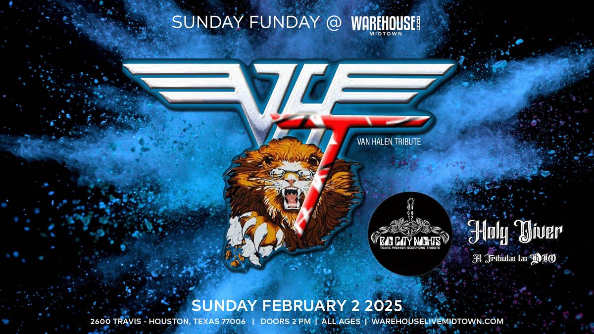 VAN HALEN TRIBUTE, BIG CITY NIGHTS, HOLY DIVER at Warehouse Live Midtown Sunday February 2, 2025