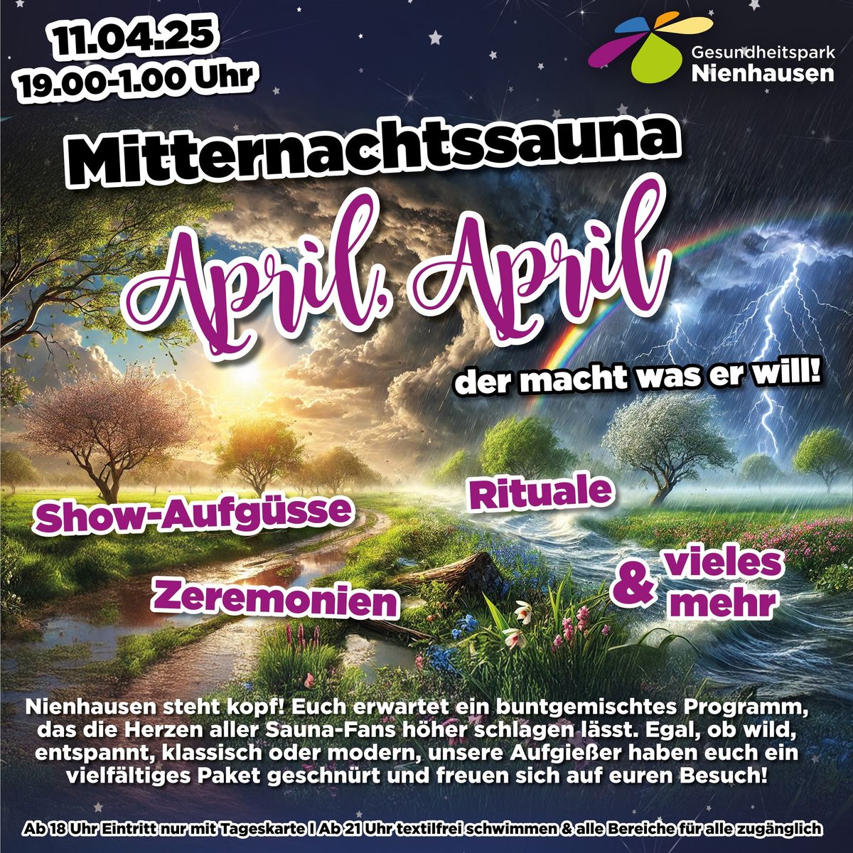 Mitternachtssauna - April, April der macht was er will! \ud83c\udf08