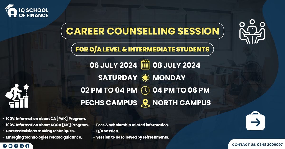 Career Counselling Session For O\/A Level & Intermediate Students