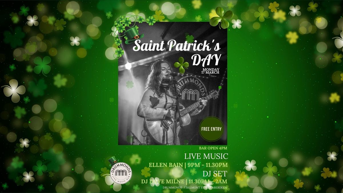 Saint Paddy\u2019s Day at Drummonds w\/ Ellen Bain & DJ Dave Milne | Free Entry