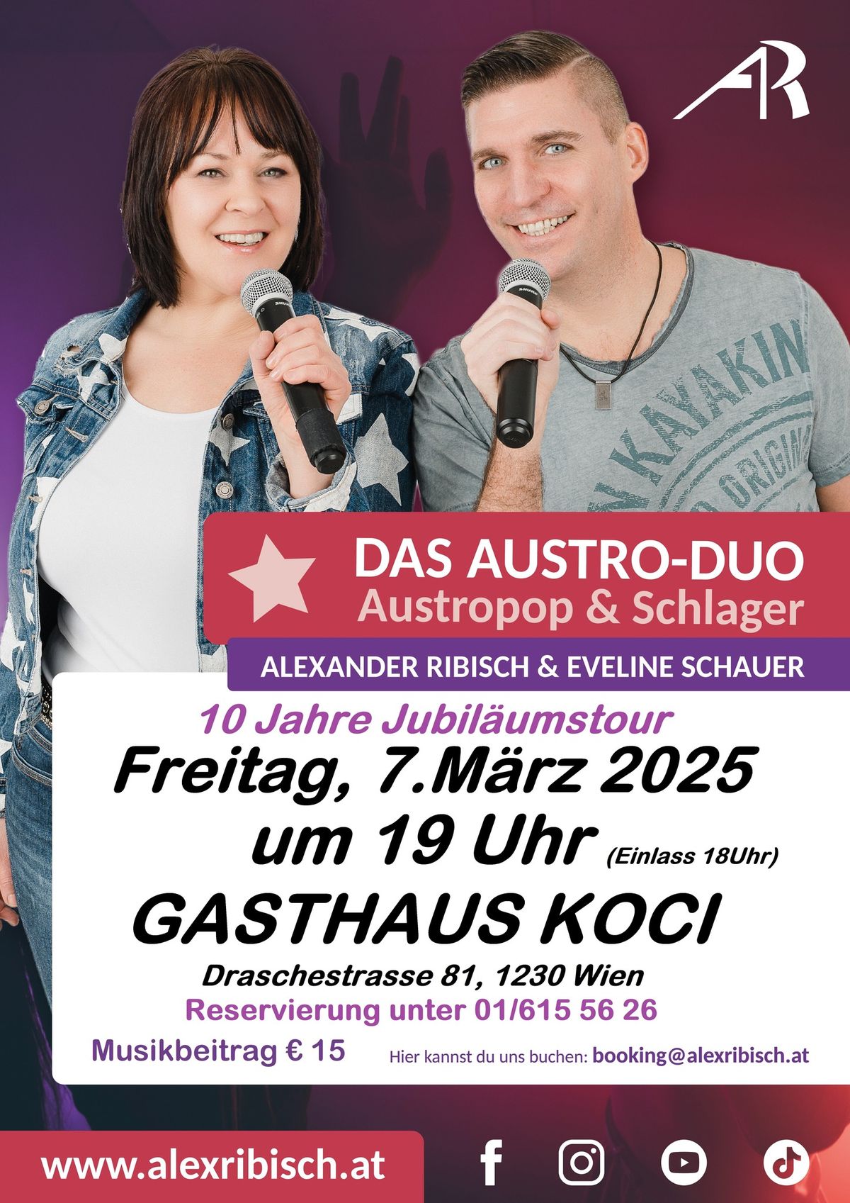 Jubil\u00e4umstour Alex Ribisch & Eveline Schauer LIVE beim KOCI