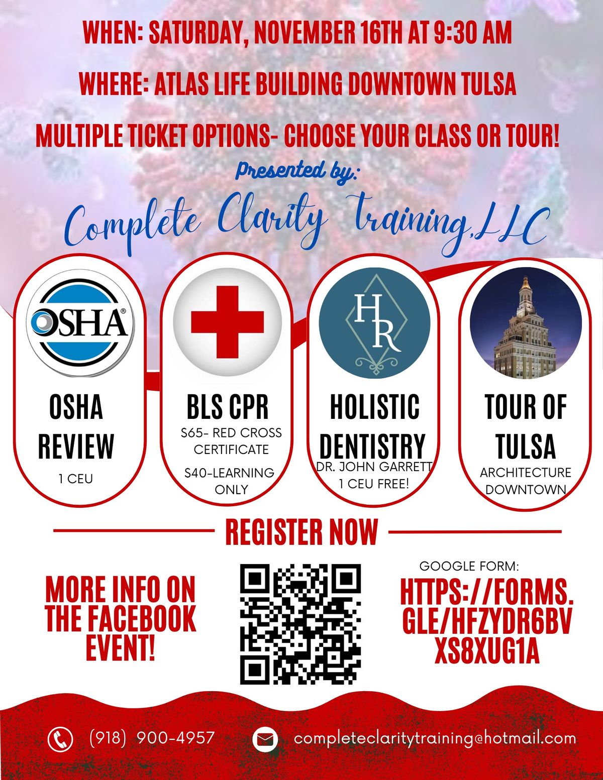 OSHA review, CPR, Holistic Dentistry, & architecture tour 