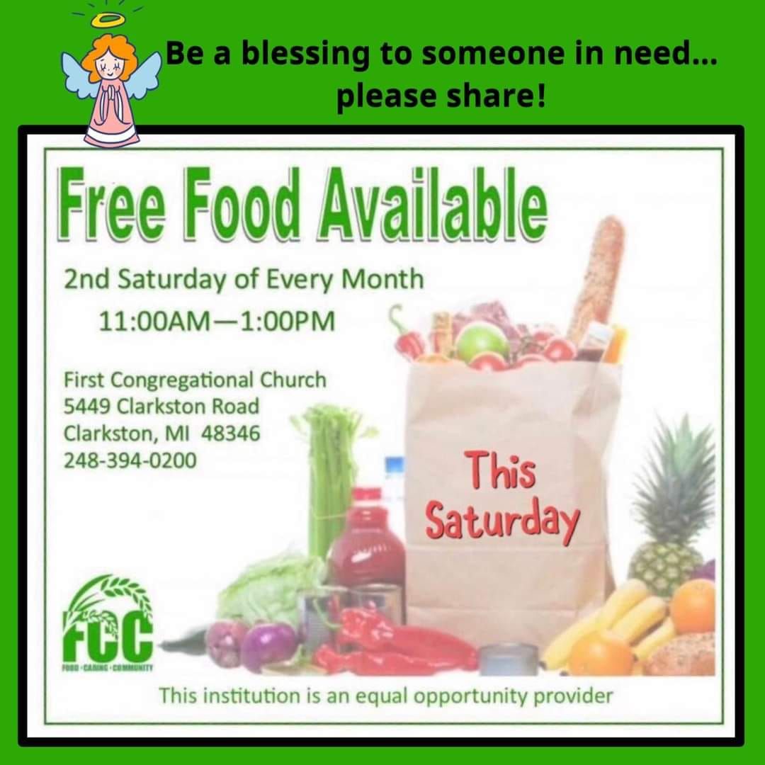 Clarkston - FREE FOOD AVAILABLE at First Congregational Church of Clarkston