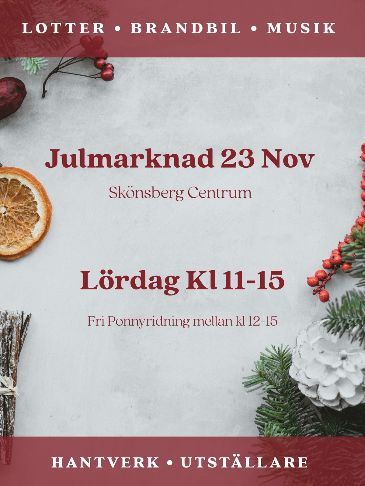 Julmarknad i Sk\u00f6nsberg Centrum 