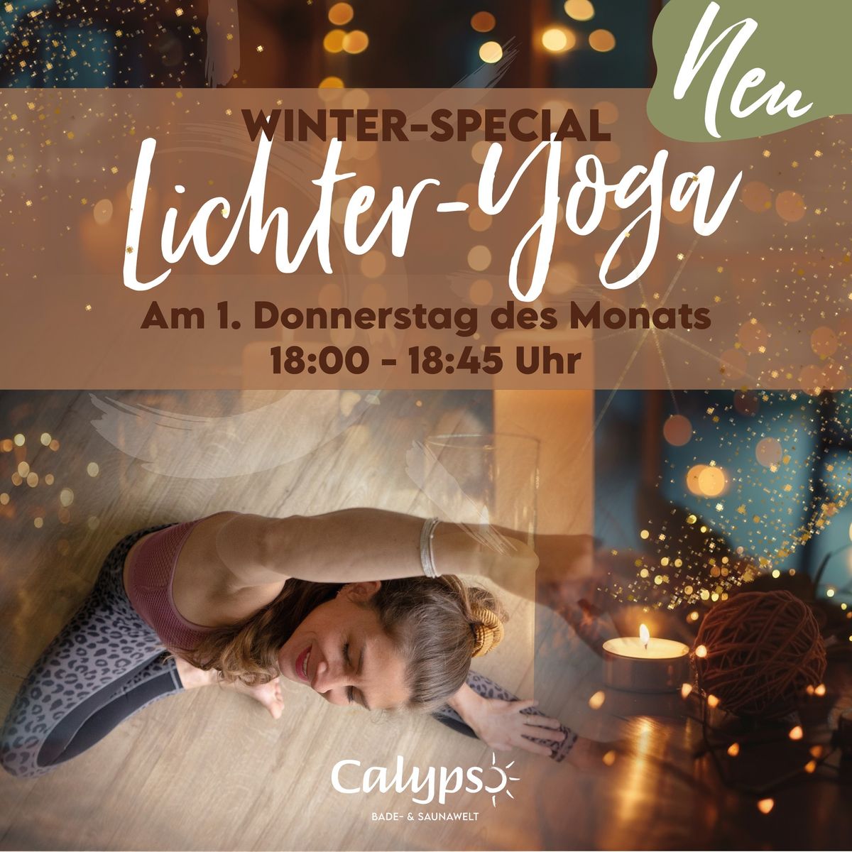 Lichter-Yoga in der nordischen Saunawelt