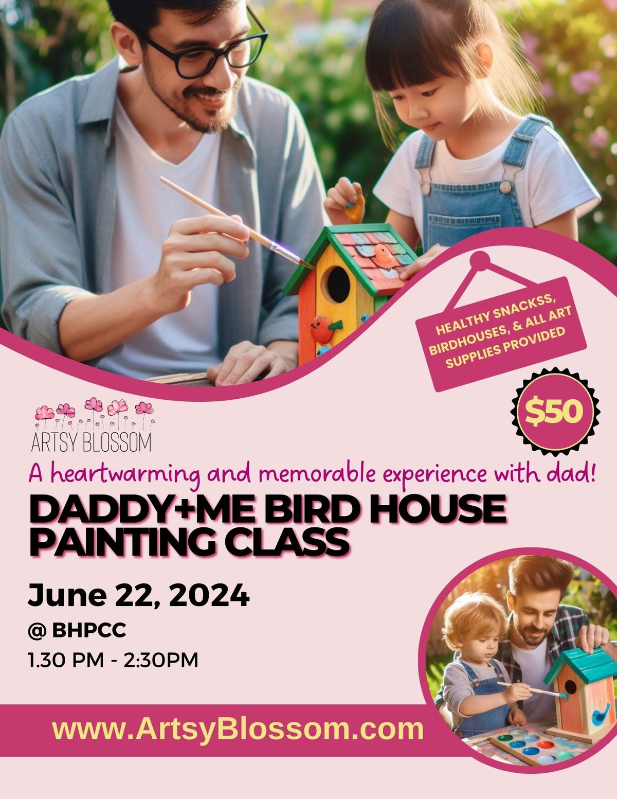 Daddy+Me Bird House Painting Class