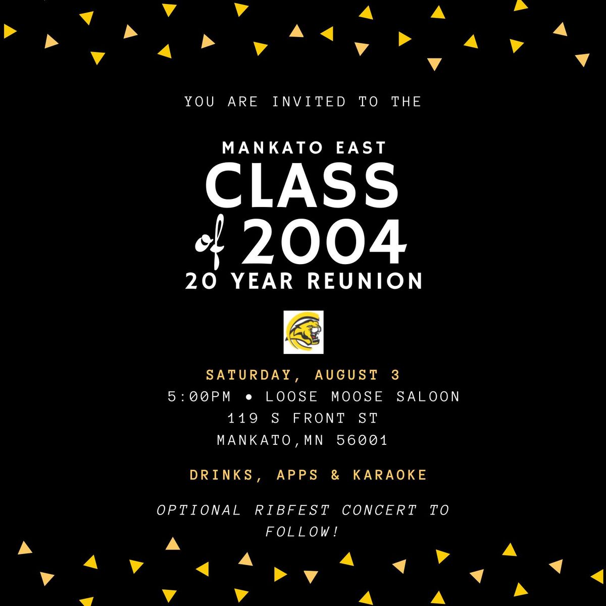 Mankato East Class of 2004 - 20 year reunion 