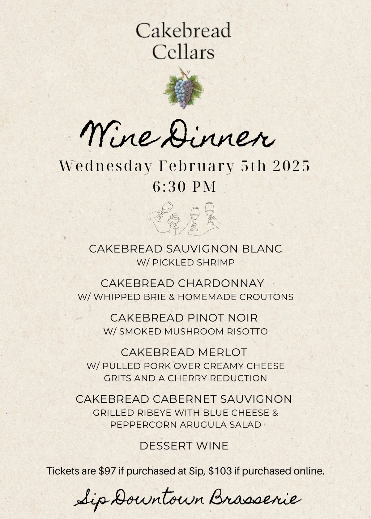 Cakebread Cellars Wine Dinner 