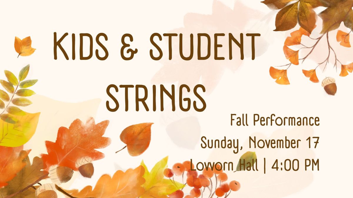 Kids & Student Strings | Fall Performance