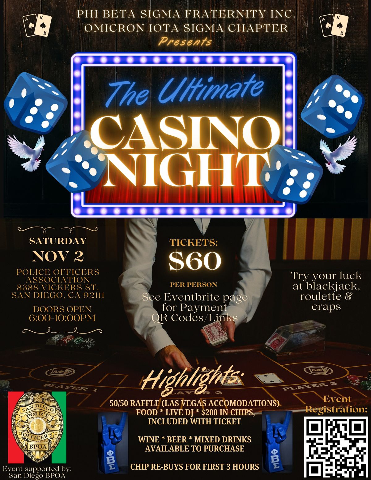 Phi Beta Sigma Fraternity, Inc, Omicron Iota Sigma Chapter, Casino Night Scholarship Fundraiser