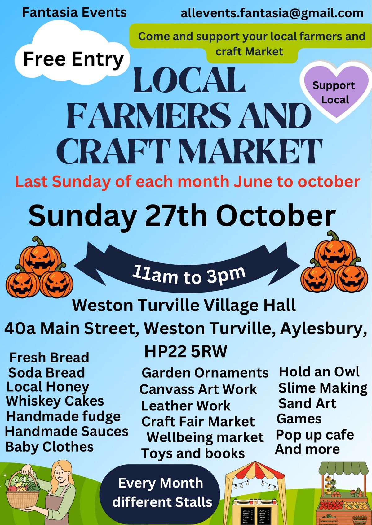 Farmers craft market Weston Turville Buckinghamshire 