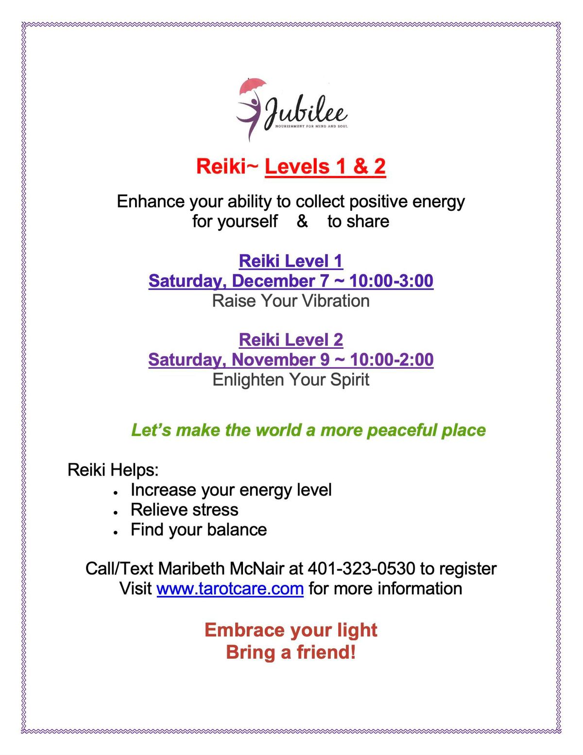 Reiki II - \u201cThe light is in me\u201d with Maribeth