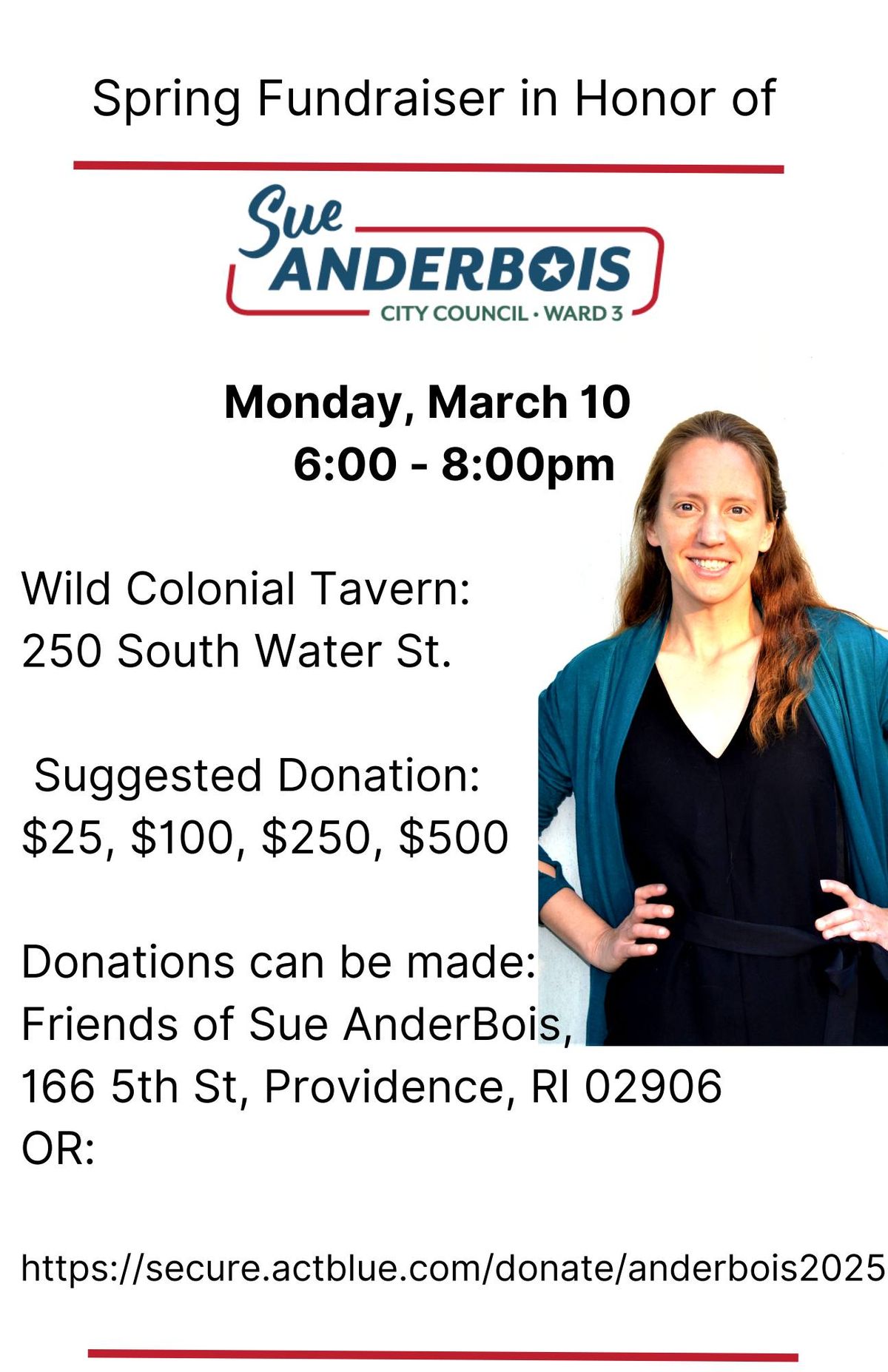 Spring Fundraiser to Support Sue AnderBois - Ward 3 City Councilor