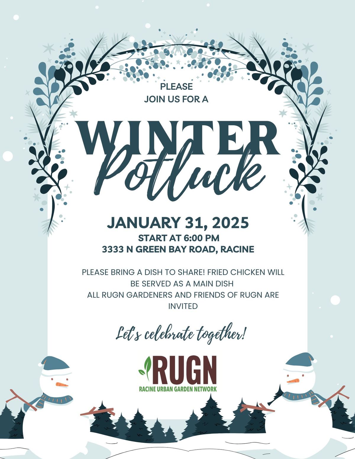 Winter Potluck for RUGN Gardeners and Friends