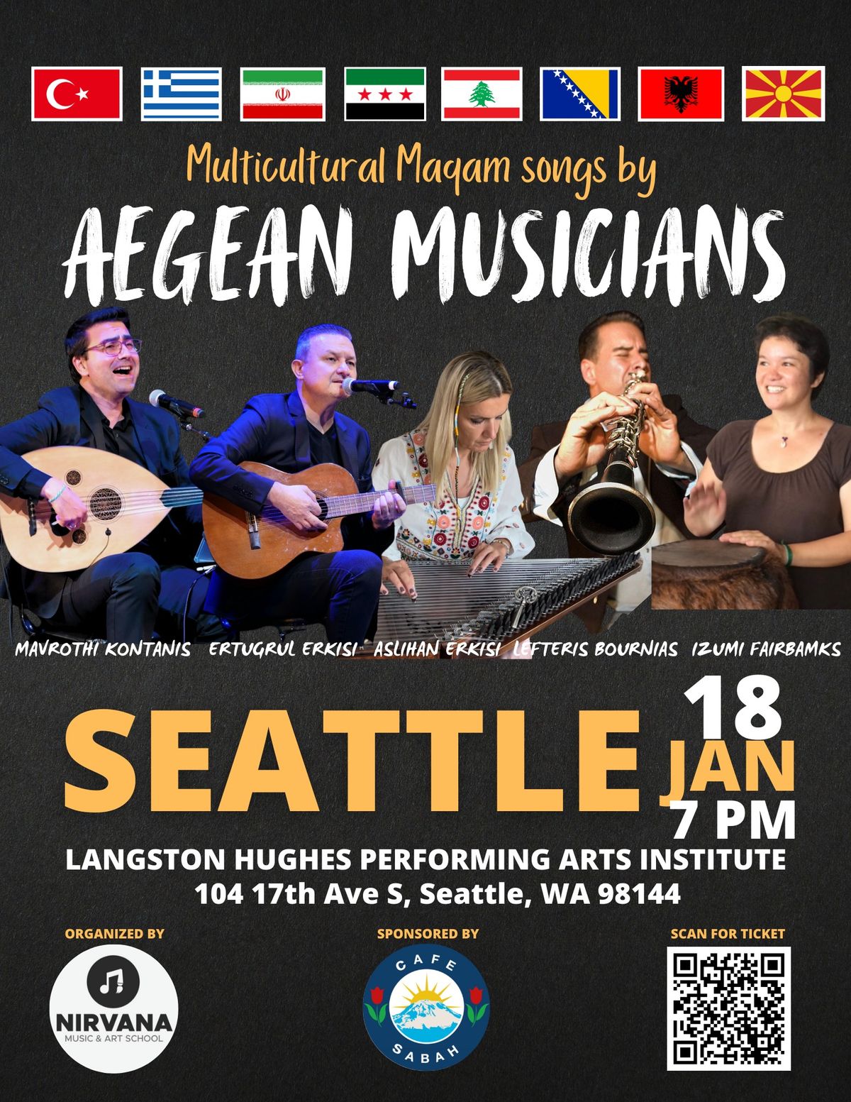 SEATTLE \/ Turkish,Greek,Arabic,Persian,Albanian & Bosnian Songs Concert by AEGEAN MUSICIANS