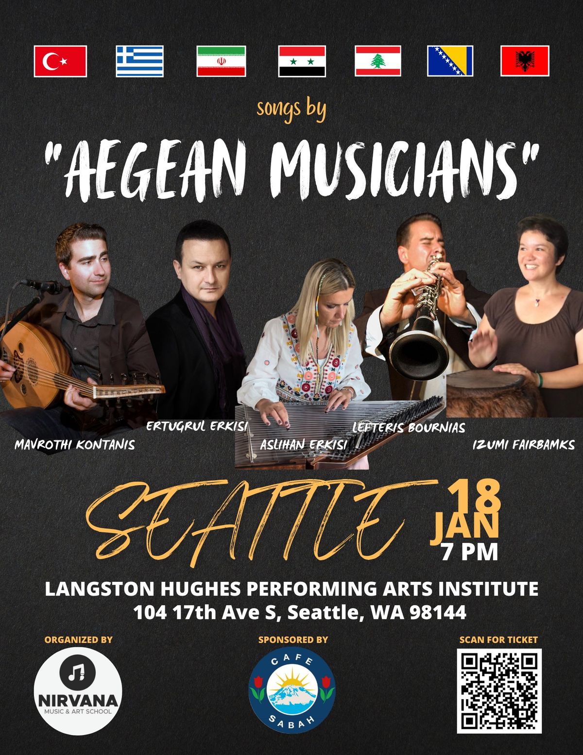 SEATTLE \/ Turkish,Greek,Arabic,Persian,Albanian & Bosnian Songs Concert by AEGEAN MUSICIANS