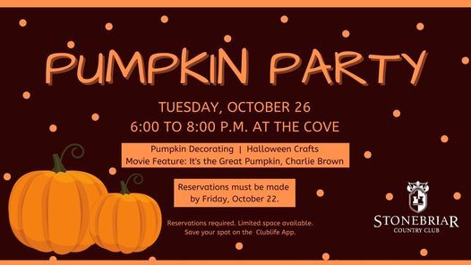 Pumpkin Party at The Cove at Stonebriar Country Club
