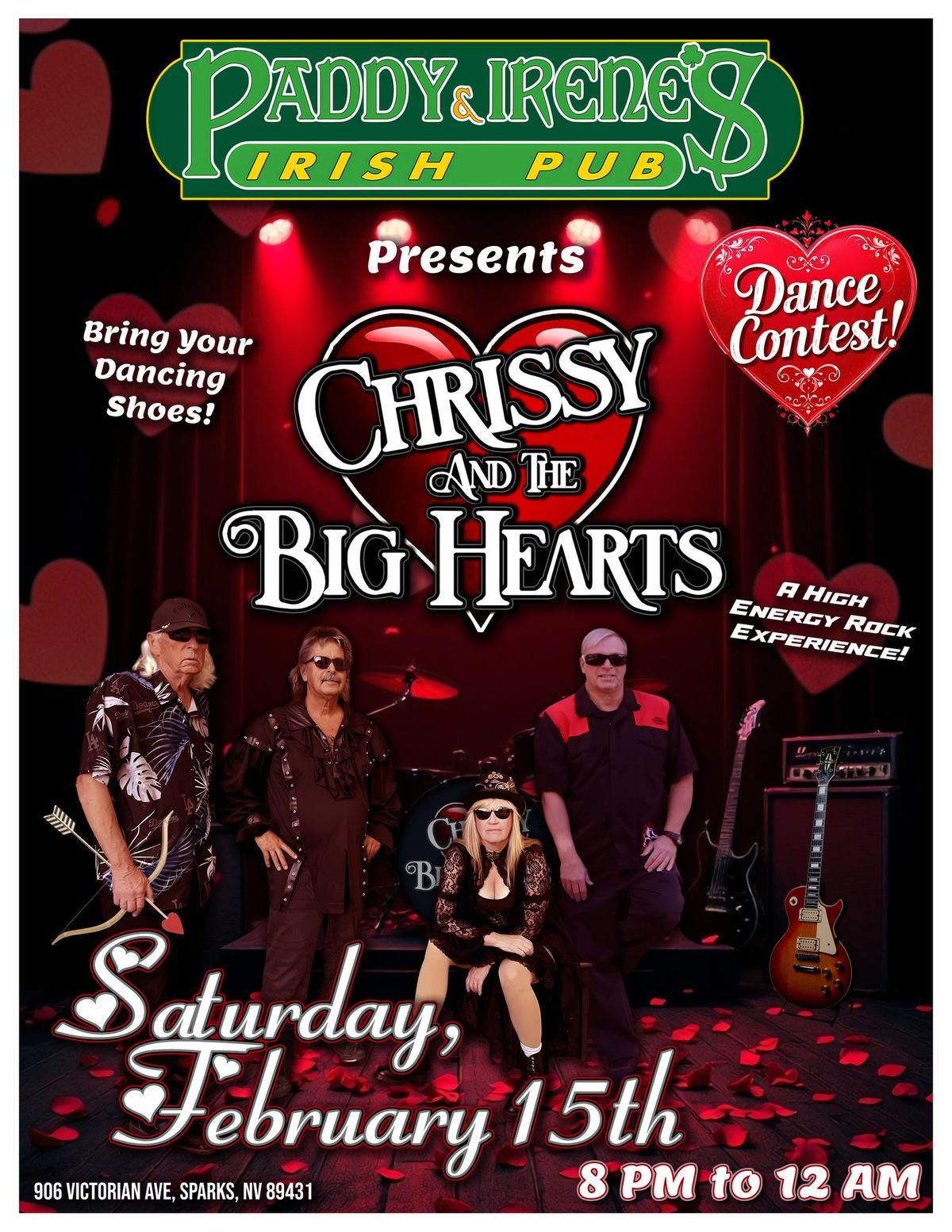 Valentine's Bash with Chrissy and the Big Hearts Live at Paddy and Irene's! Dance Contest!