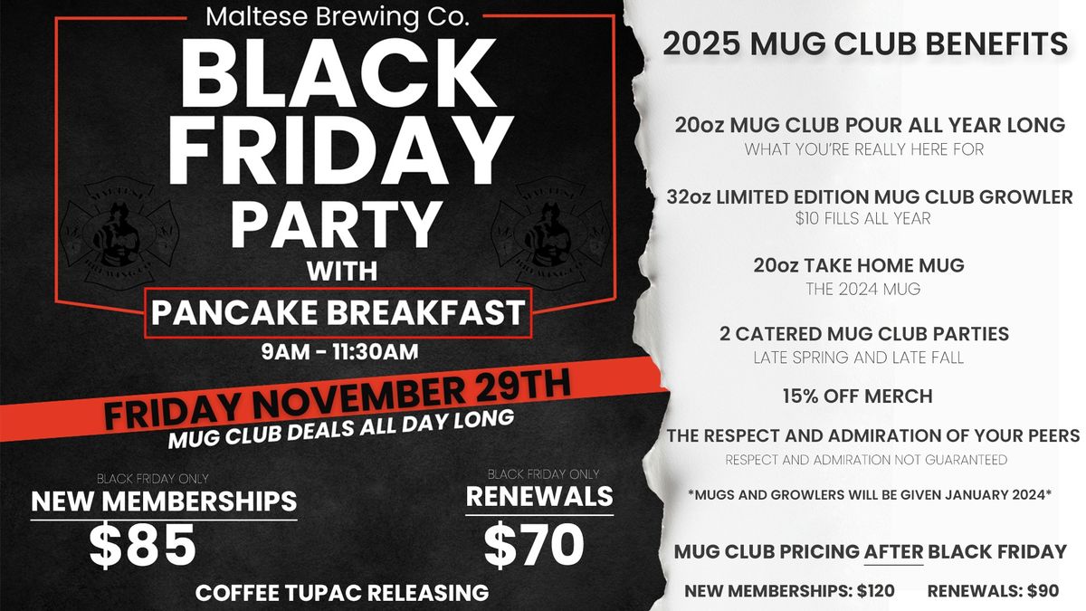 Black Friday Party @ Maltese Brewing Co. 