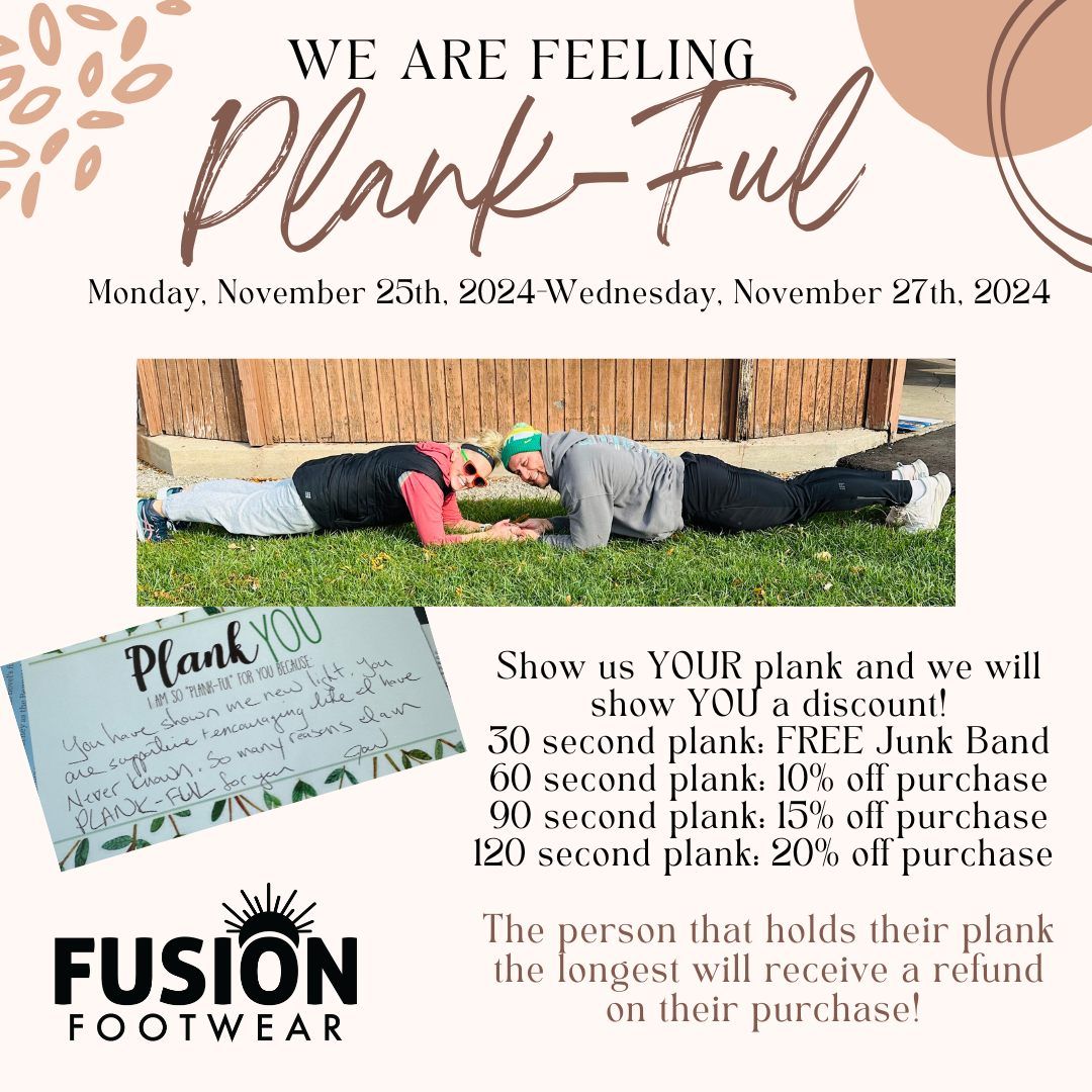 Plank-Ful Promotion at Fusion Footwear