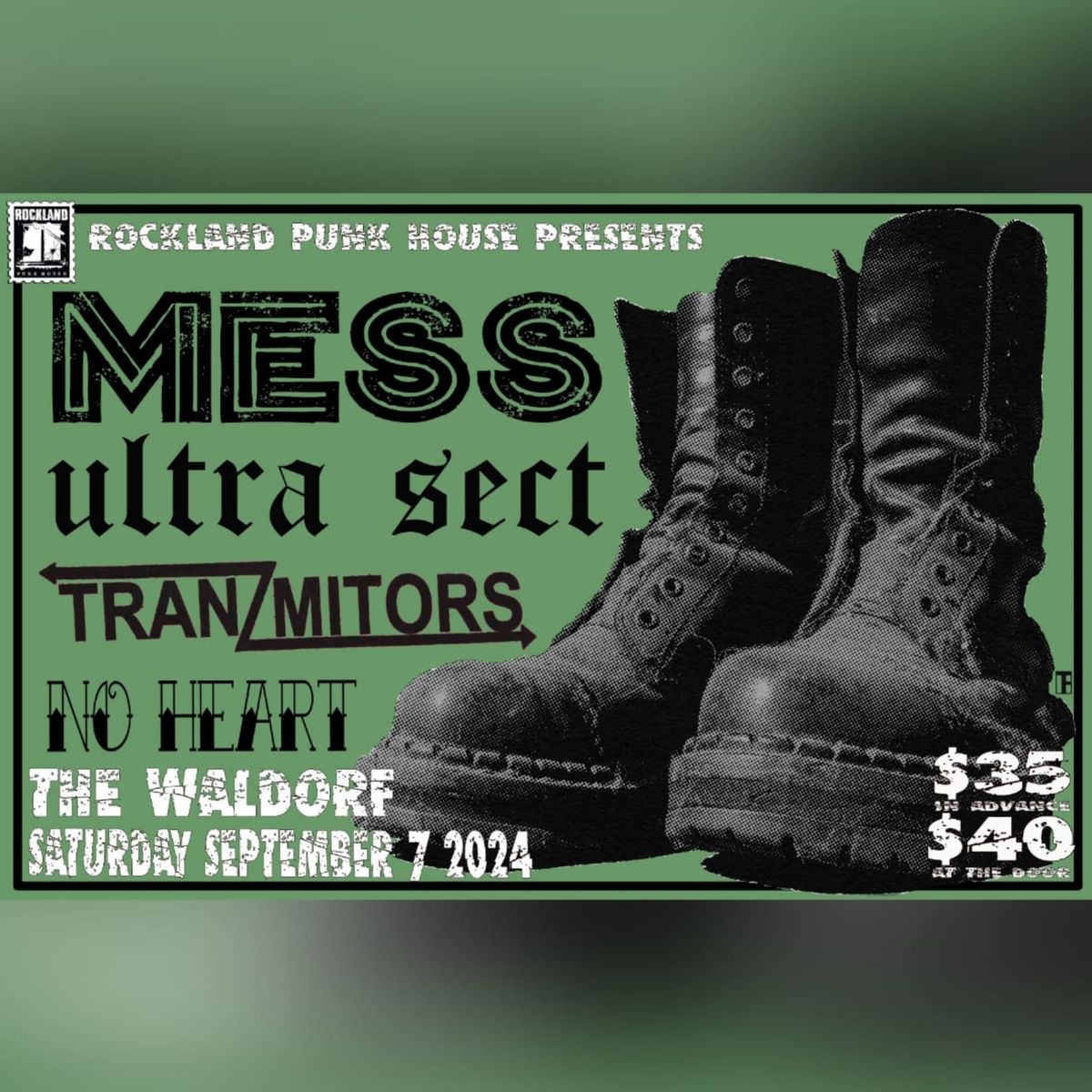 Rockland Punk House Presents MESS, Ultra Sect, Tranzmitors and No Heart