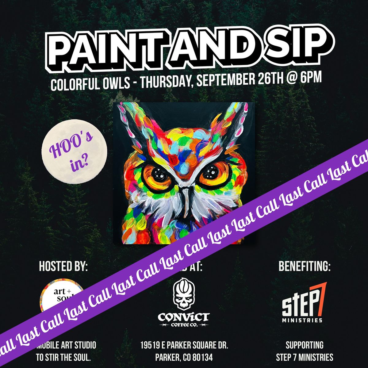 Learn to Paint a COLORFUL OWL this Thursday 9\/26!