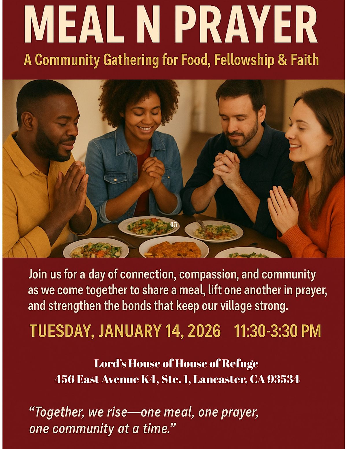 Meal n Prayer: A Community Gathered for Love, Fellowship and Faith