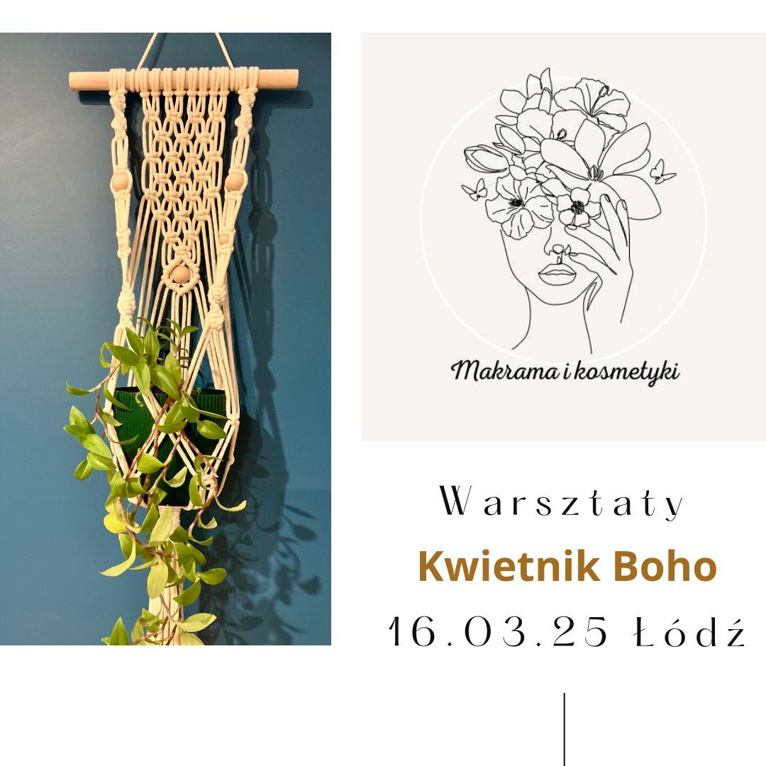 Warsztaty makramy - Kwietnik Boho na kiju